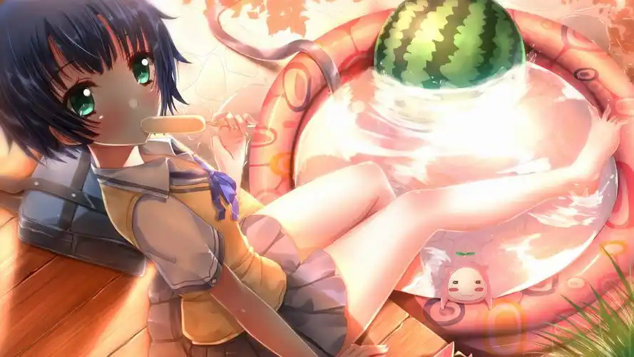 动漫西瓜少女清新唯美夏天壁纸