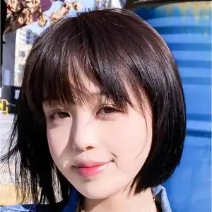 假发短发女全真人发丝自然全头套式减龄刘海韩式修脸锁骨学生发套