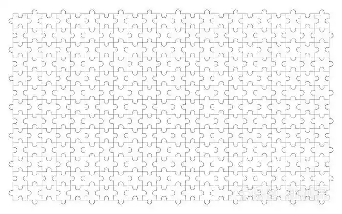 拼图模板轮廓图案纹理在策略和解决方案业务概念的白色背景. 抽象插图