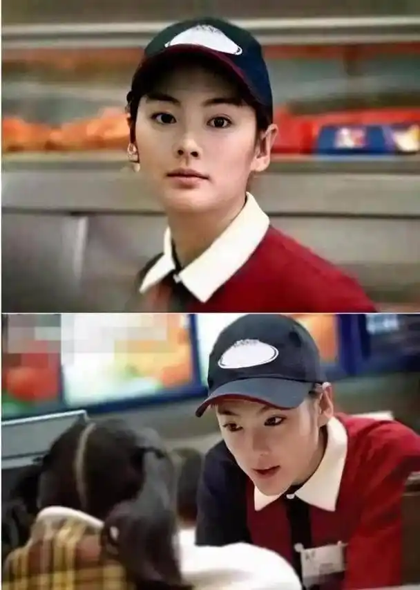 广告片中的张雨绮2006年,张雨绮在肯德基打工时,在该集团拍的广告中