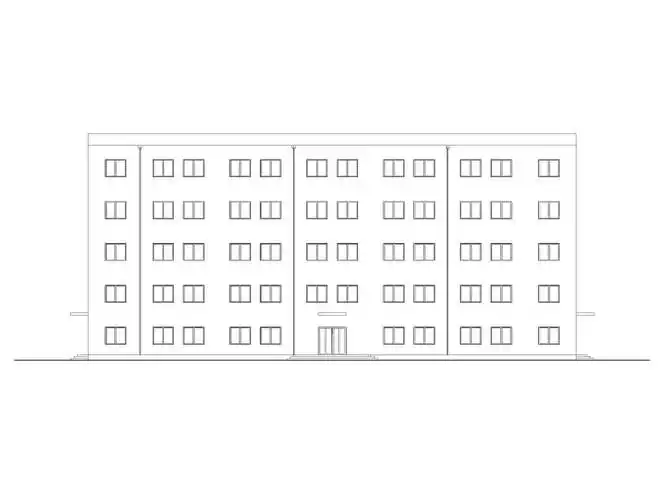 湖滨多层框架结构中学教学楼设计建筑扩初图