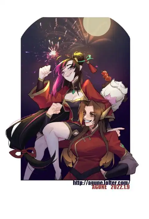 lol玩家#来自lof:银河尽头的作品戴安娜&蕾欧娜欢迎大家发微博投稿