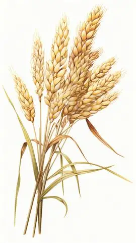 手绘粮食麦穗插图