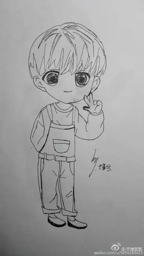 可爱蔡徐坤简笔画