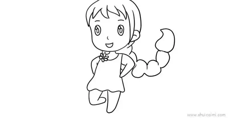 长头发女孩儿童画怎么画长头发女孩简笔画简单