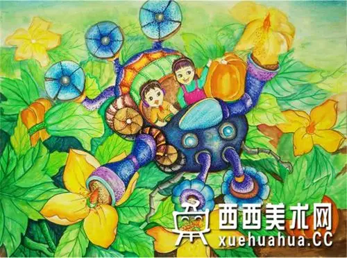 《花粉采集提炼器》赏析__科幻画_科幻画图片大全_学画画网_国内最大