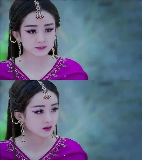 挑战紫色口红,赵丽颖少女感爆棚,杨幂好像中毒!