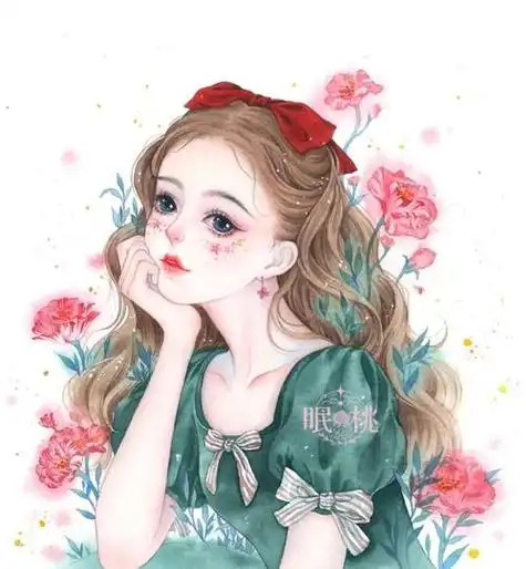 超好看小清新水彩手绘女生头像