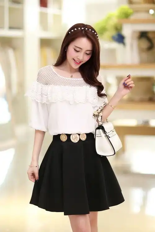 2014夏季通勤韩版短裙夏装新品新款打底雪纺连衣裙