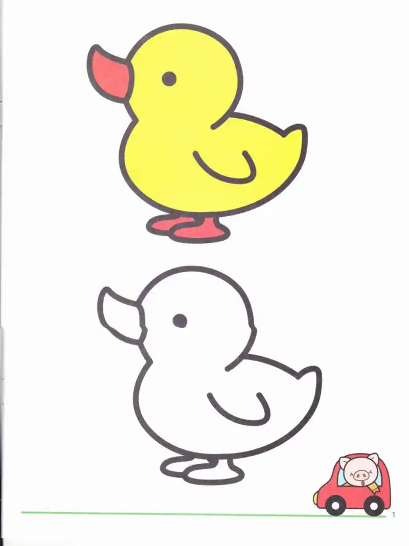 幼儿园小班&早教简单简笔画涂色素材 幼儿园涂色素材 由简到难全套都