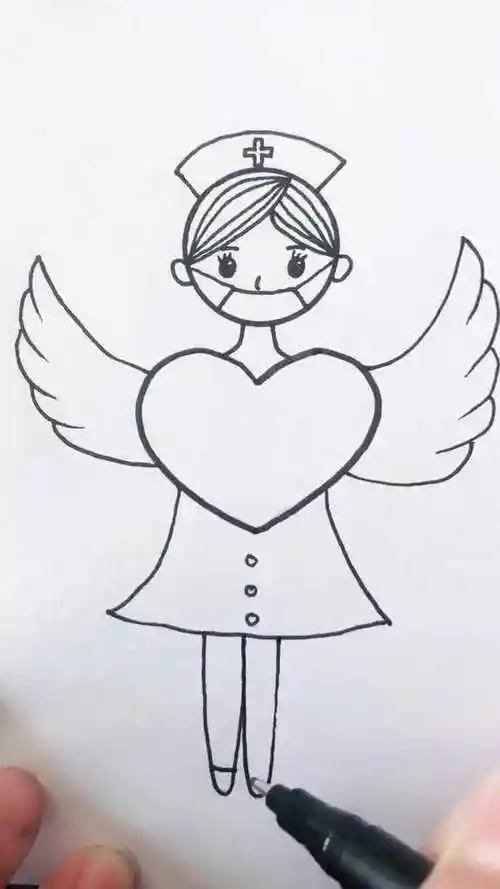 用图形画白衣天使