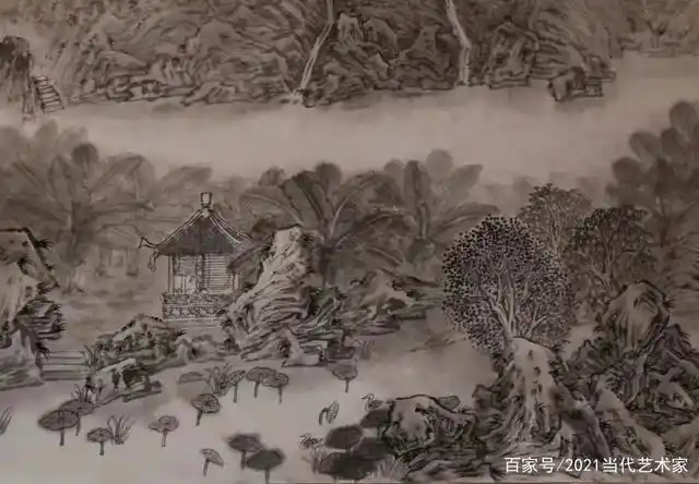 笙歌一曲扬州梦冯月平水墨画作品品鉴