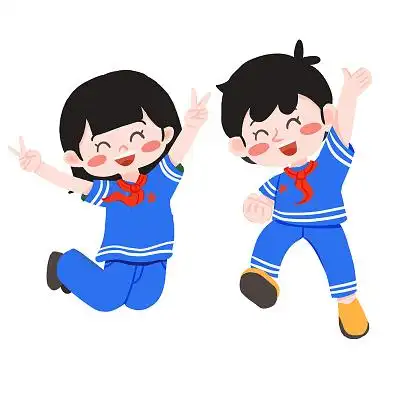卡通开学季去上学跳跃学生庆祝开心元素开学季去上学元素