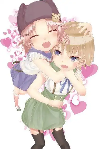 两姐妹动漫人物简笔画