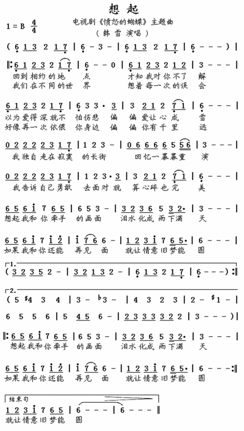 电视剧《愤怒的蝴蝶》主题曲:想起