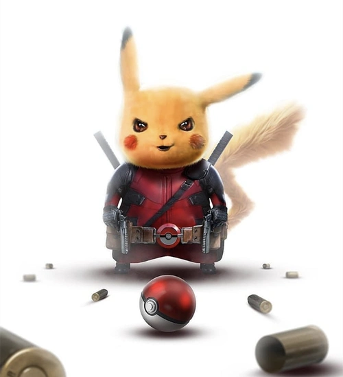 皮卡丘化身其他动漫人物,调皮地死侍,酷酷的雷神,还有魔人布欧