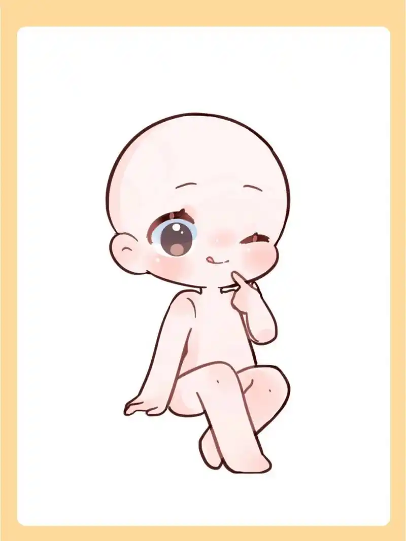 绘画素材|超萌q版人物常见坐姿模板合集!