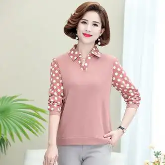 nying妈妈装年新款中老年女装中年秋装薄款衬衫洋气小衫装春秋粉色xl