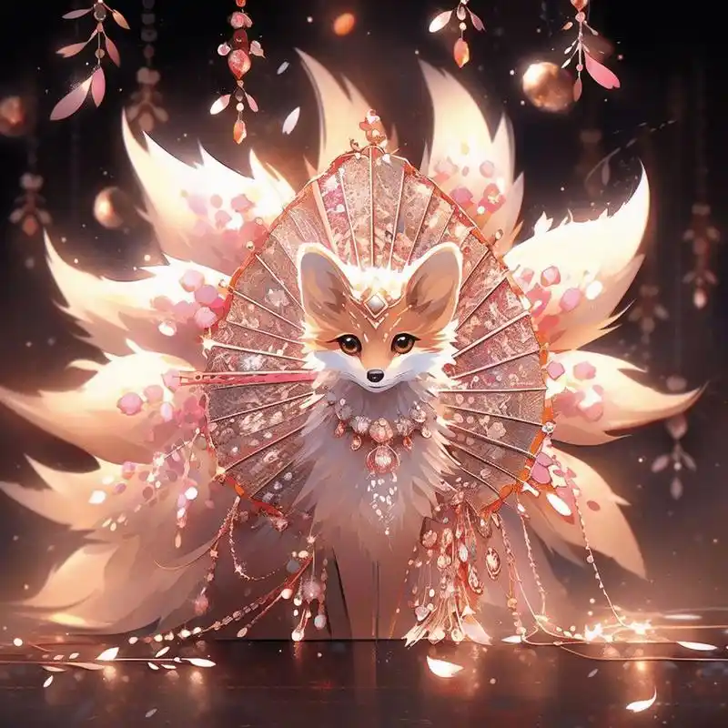 魅惑九尾狐  九尾狐是中国古代神话传说中的神异动物,形象为一只长有