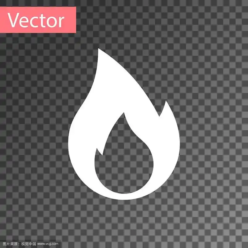白色火焰火焰图标隔离透明