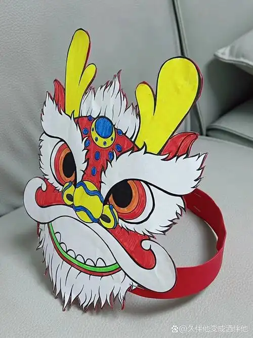 小学生手工龙头帽