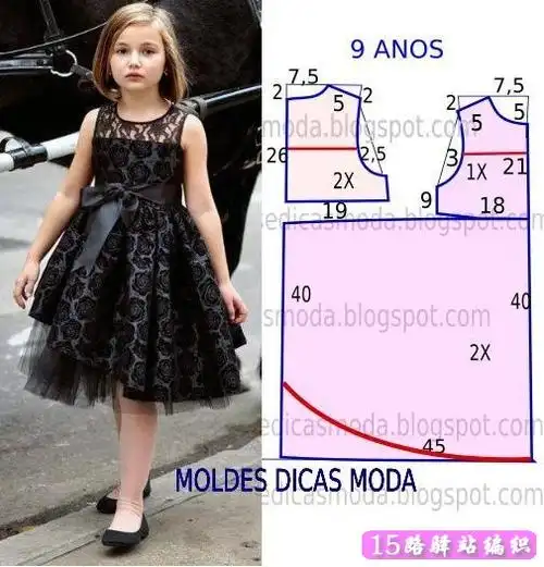 给大家找一些儿童裙子的裁剪图样