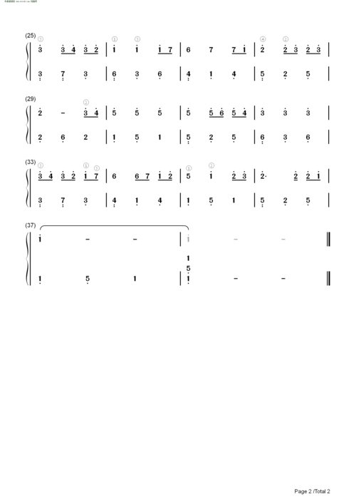 千与千寻 简单版 钢琴谱 简谱