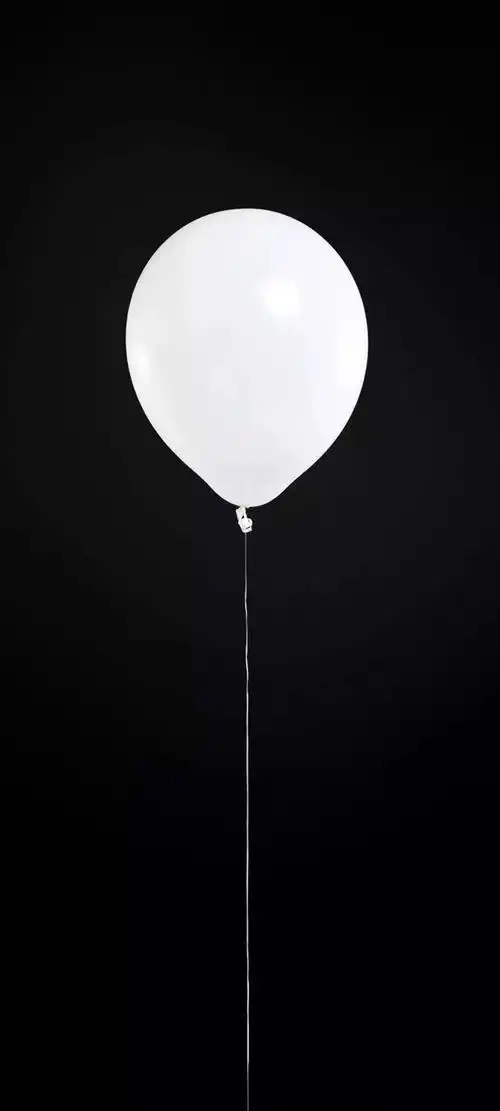 黑色背景白色气球简约手机壁纸 - 25h.net壁纸库