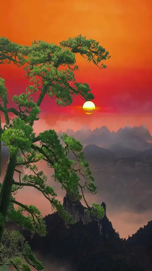 人间仙境美如画#日出#风景 #国庆节快乐 #国庆#醉美火烧云