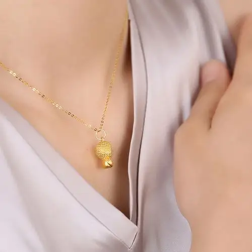 郑妃黄金足金金镶玉佛吊坠本命佛小金佛项链小萌佛吊坠足金佛公女