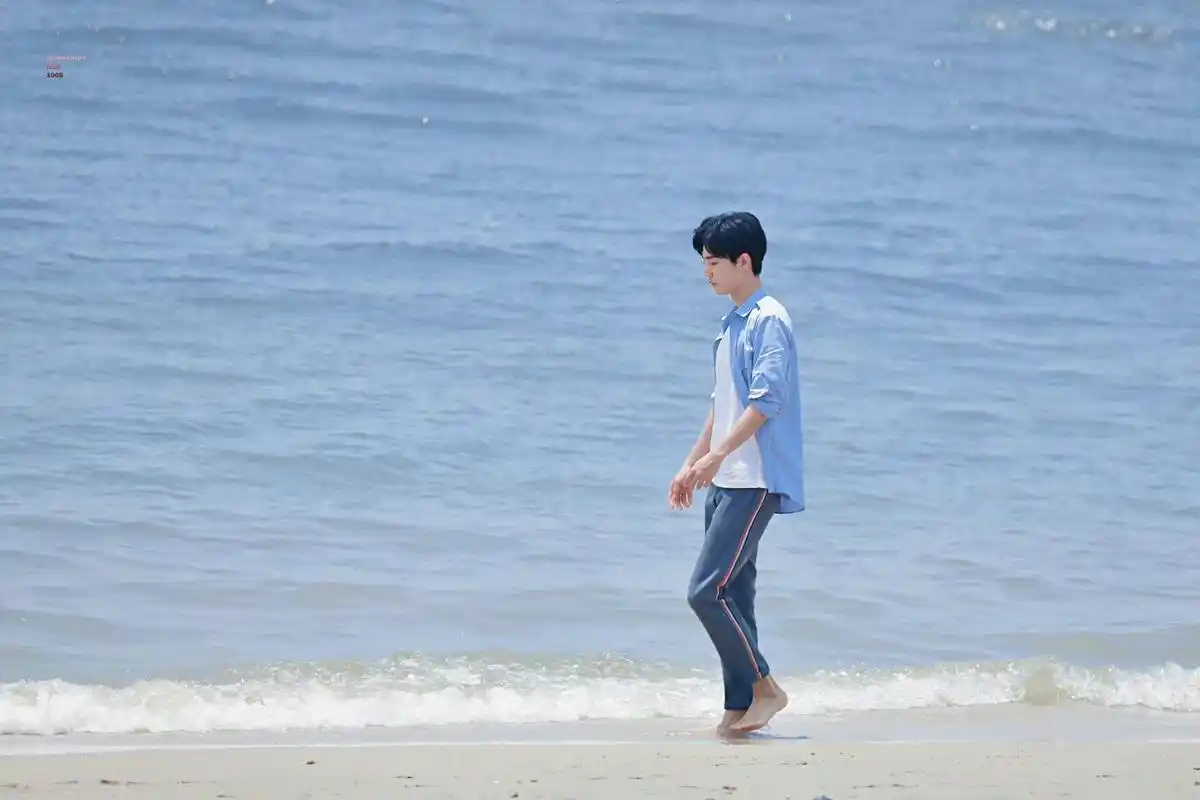 大帅哥肖战阳光帅气海边照