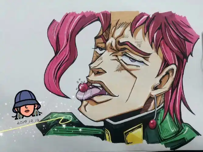 创意速写  #马克笔手绘  #马克笔  #jojo  #速写  #黑白速写