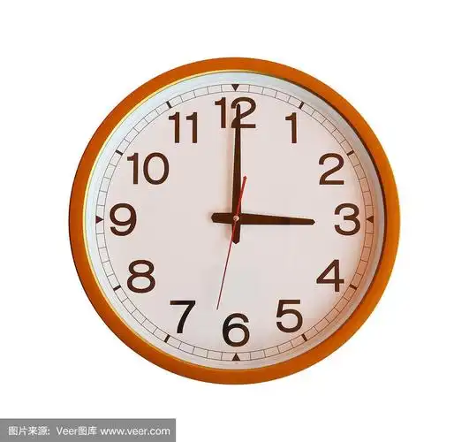 橙色挂钟三点隔离.
