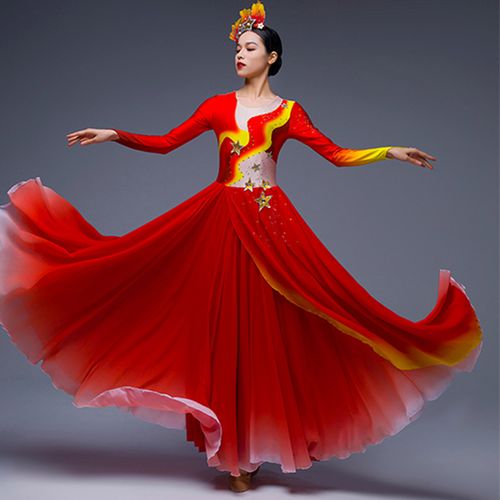 星星闪烁开场舞结尾大摆裙舞蹈服装出租 舞台表演服演出舞蹈租赁