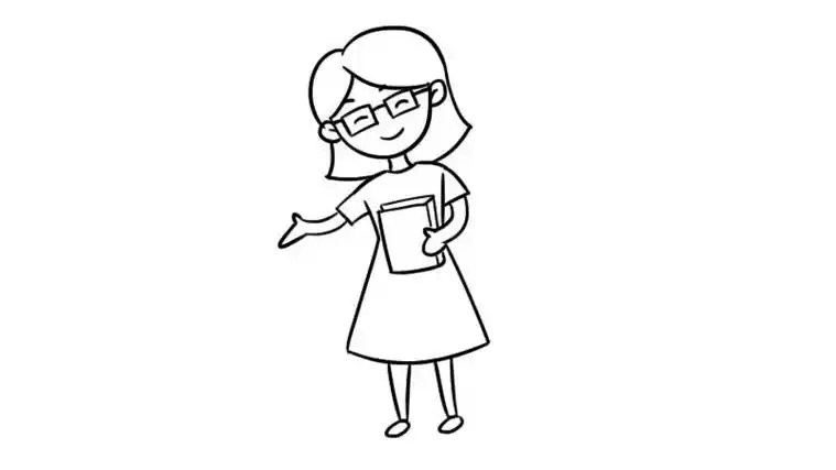 老师简笔画简单又漂亮老师的画法