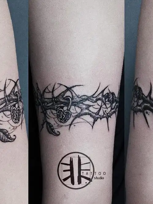荆棘手环_纹身图案手稿图片_关飞的纹身作品集
