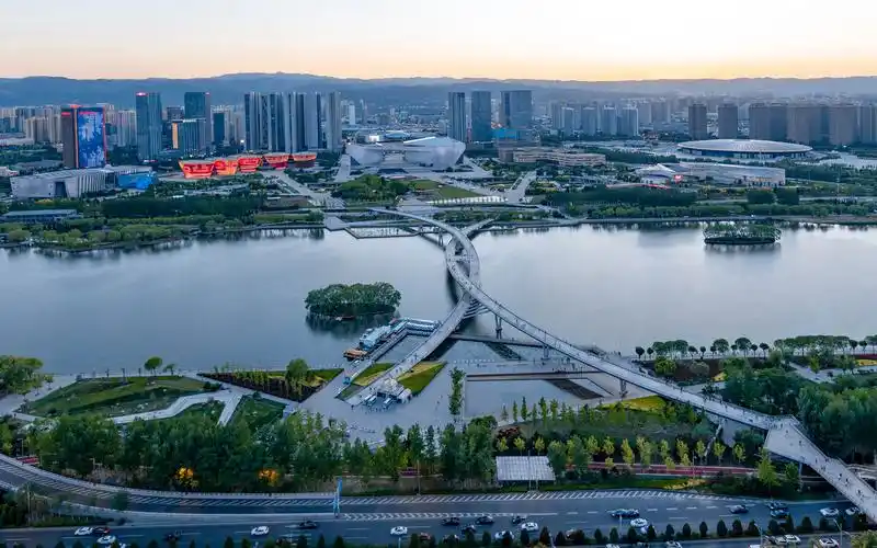 太原长风商务区全貌五大场馆跻汾桥竟收眼底