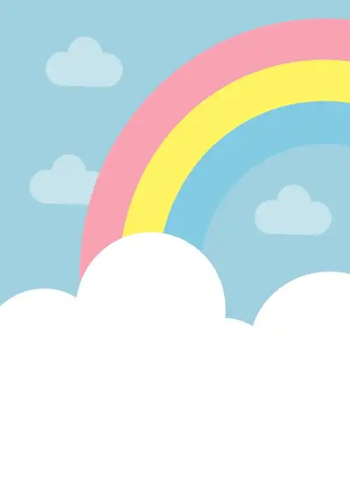 彩虹极简扁平海报背景素材