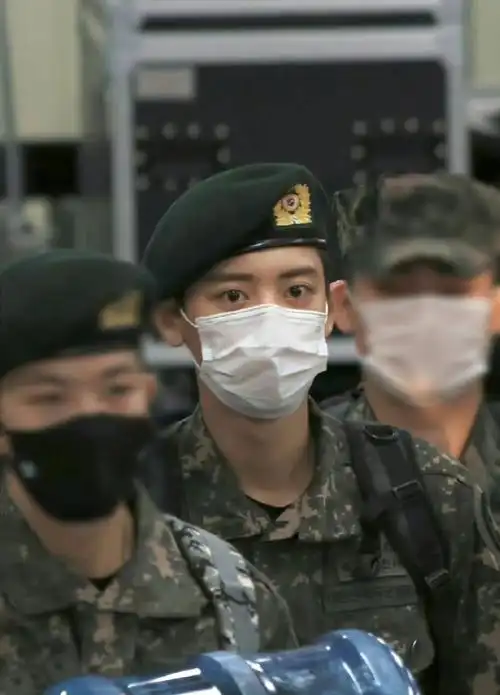 精选朴灿烈入伍照灿灿真帅
