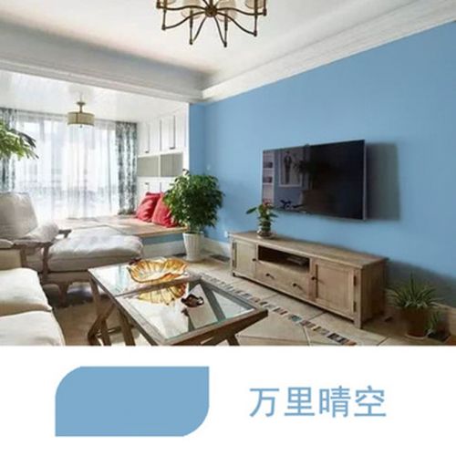 加昌乳胶漆家用墙面漆墙漆雾霾蓝灰蓝浅蓝色淡蓝色客厅沙发电视背景墙