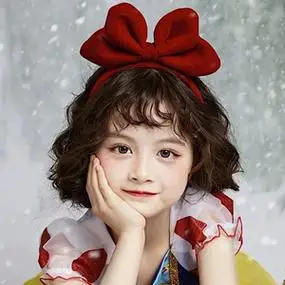 新年假发女宝短卷发可爱蓬松空气刘海白雪公主写真拍照道具全头套