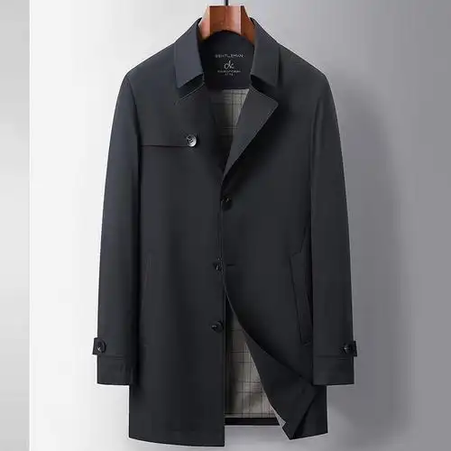 中长款风衣男士春秋款商务休闲翻领外套男装高级感英伦风青年上衣