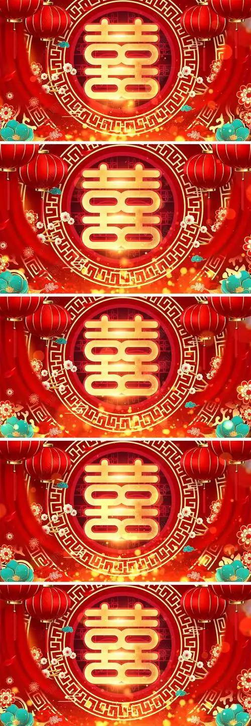 喜庆中式婚礼殿堂led背景视频.zip
