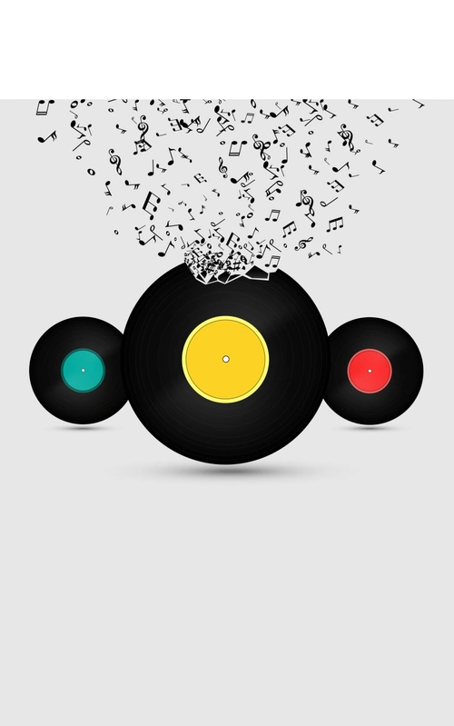 黑胶碟创意音乐海报时尚潮流矢量背景