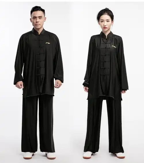 男女同款练功服武术比赛太极拳表演套装经典长袖款标准白男女同款m