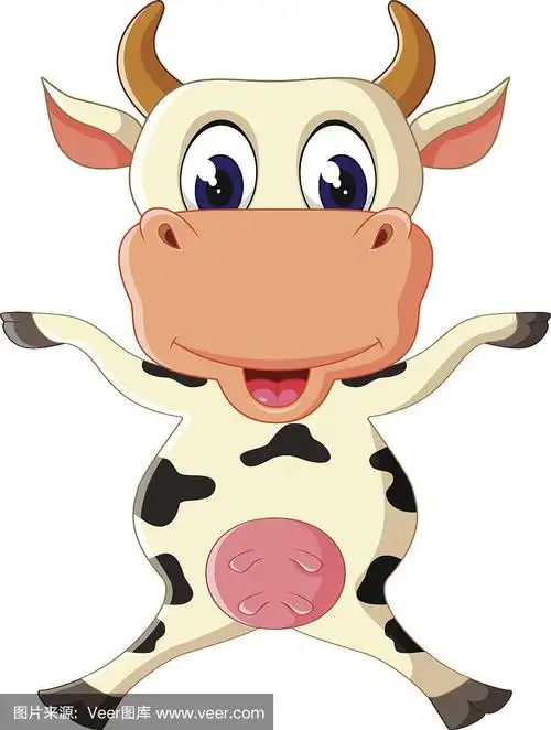 可爱的卡通牛