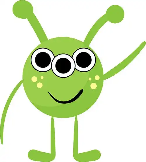 可爱的三眼外星人在白色的背景图片下载