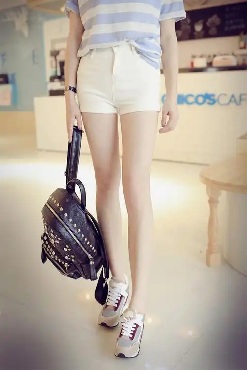 大小姐 韩国夏季 超级百搭简约白色短裤热裤 潮款 自留#578