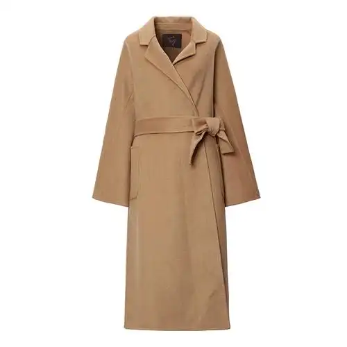 两三事冬季双面毛呢大衣外套