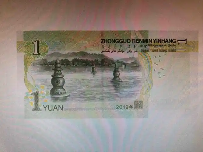 2019版1元纸币背面